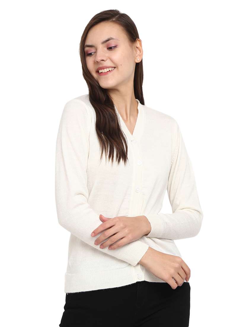 women's button up woolen cardigan