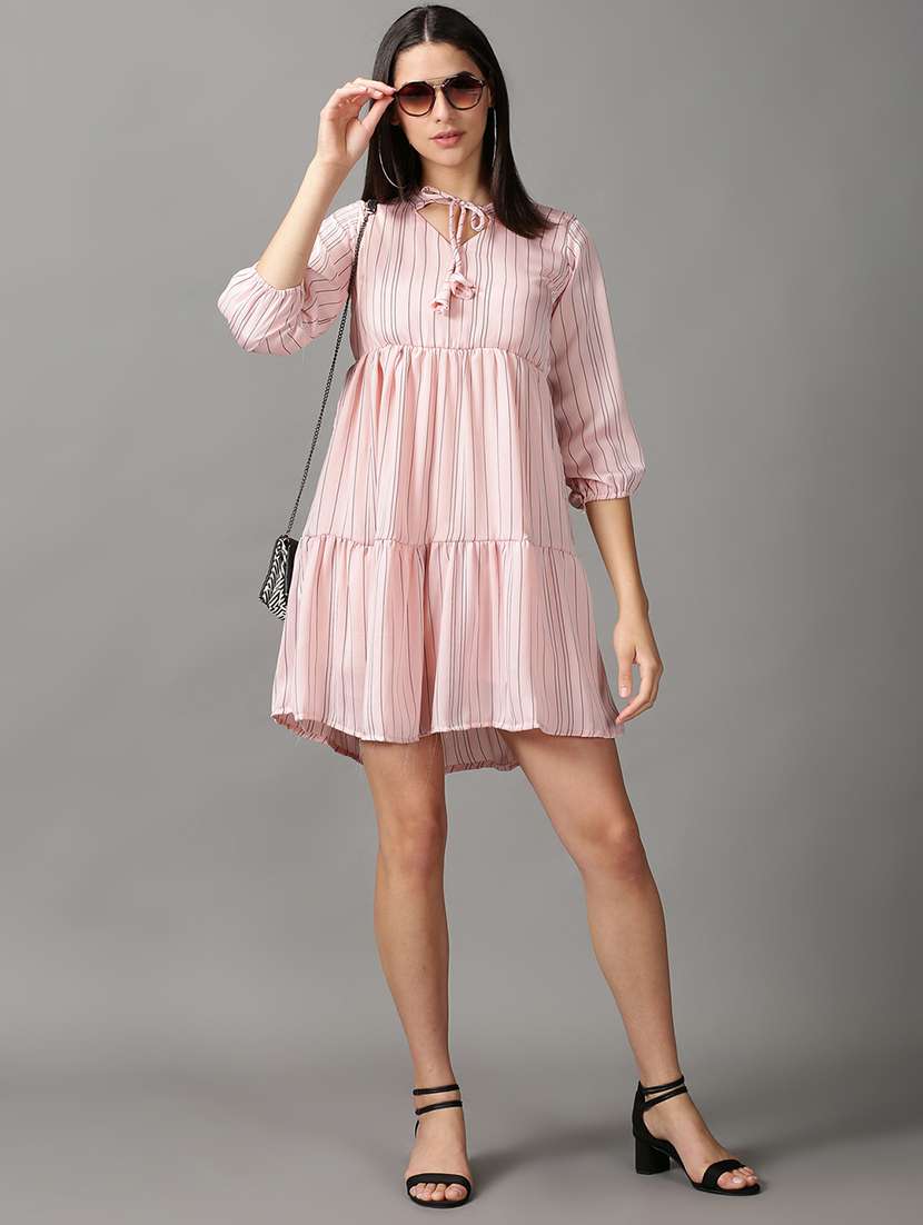 women's tiered dress striped dress - 18688453 -  Standard Image - 3