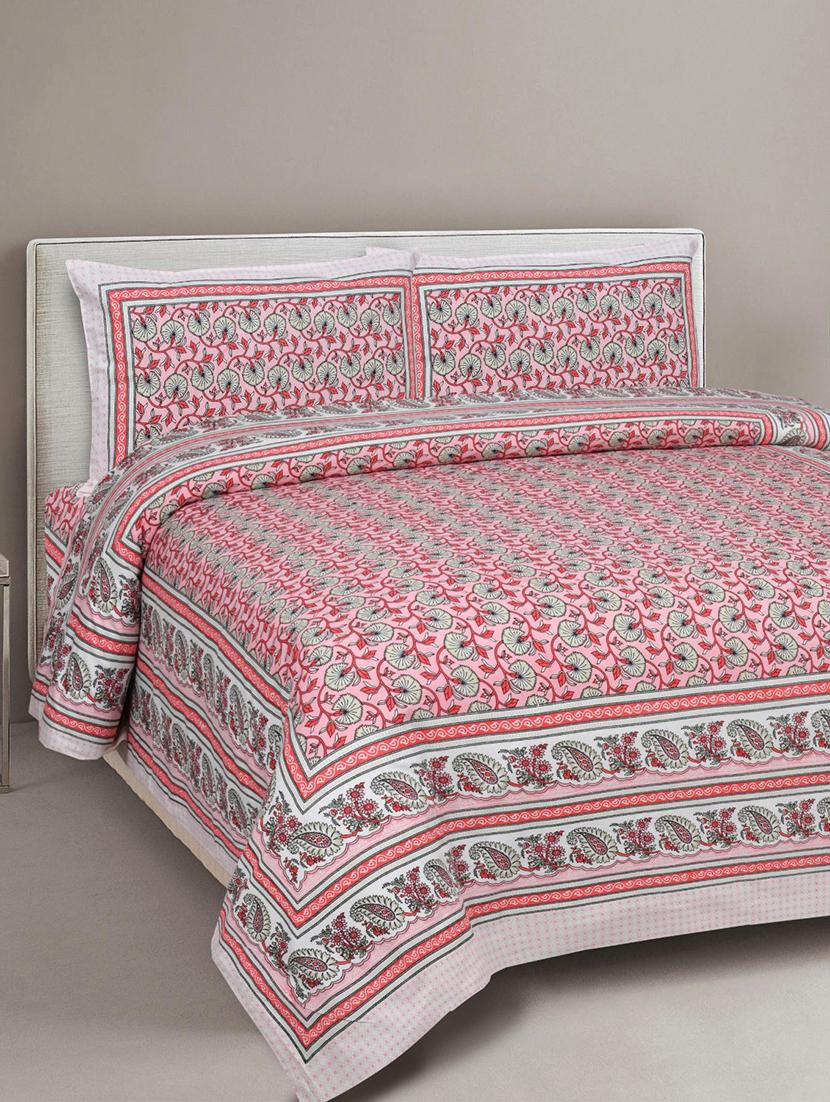 uniqchoice printed double bed sheet with 2 pillow cover - 18688491 - Zoom Image - 0