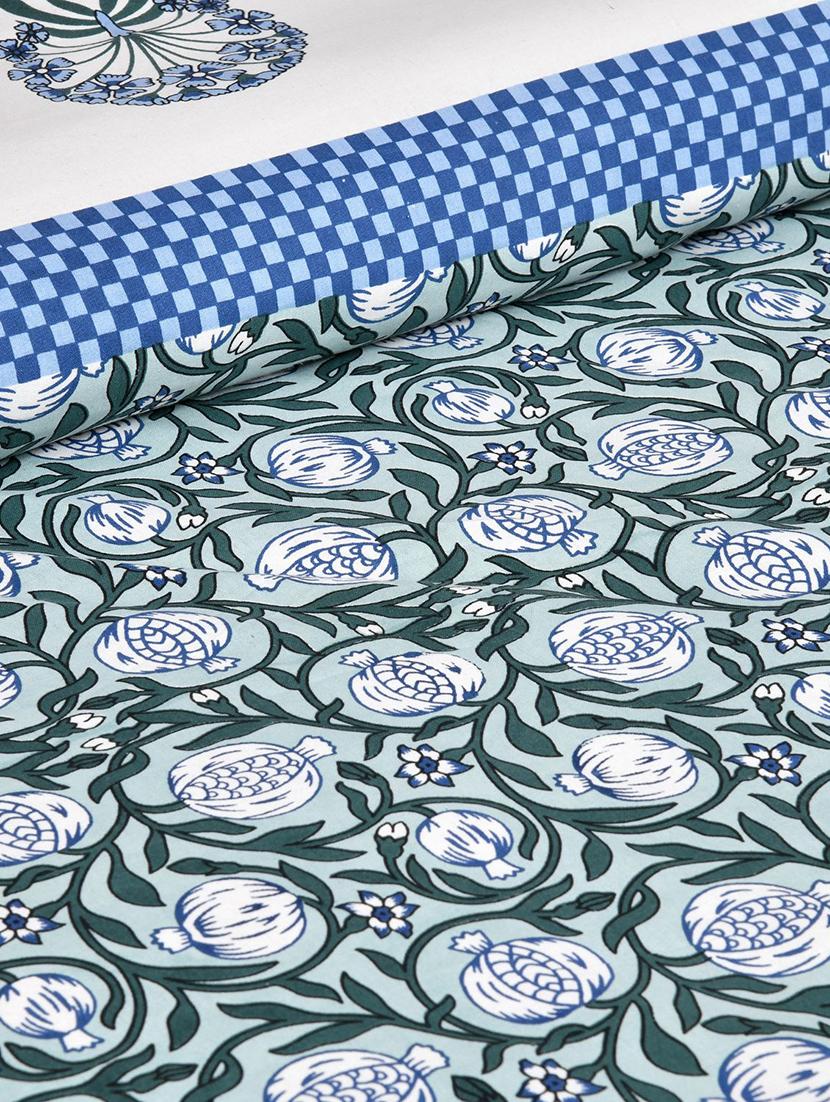 uniqchoice 180 tc blue color floral printed king size bedsheet with 2 pillow cover (eleg-05-blue) - 18688498 - Standard Image - 3