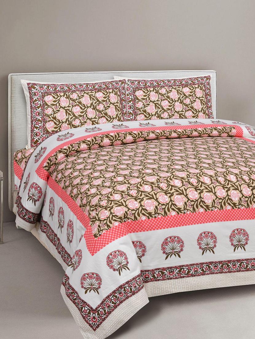 uniqchoice printed double bed sheet with 2 pillow cover - 18688500 -  Zoom Image - 0