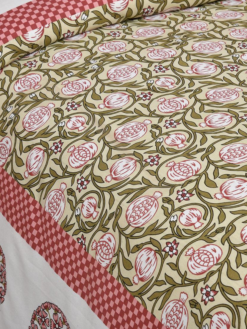 floral printed king size bedsheet with 2 pillow cover (eleg-05-blue) - 18688501 - Standard Image - 3