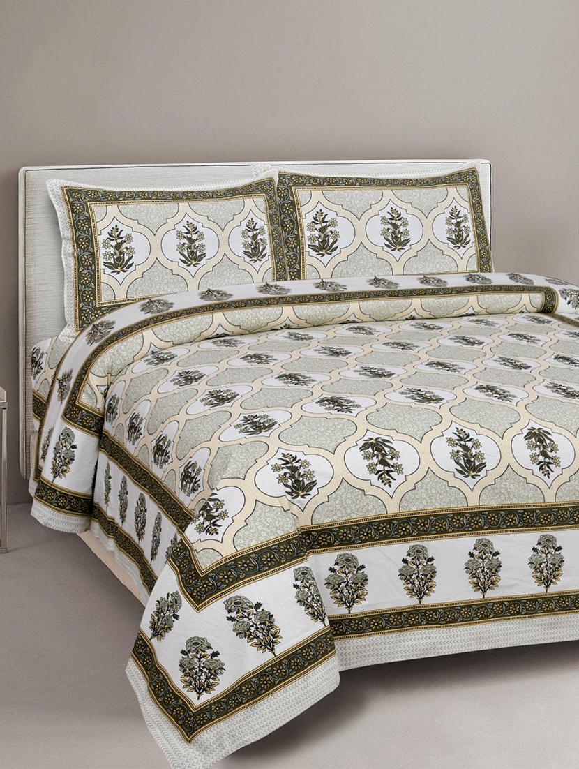 uniqchoice printed double bed sheet with 2 pillow cover - 18688513 -  Zoom Image - 0
