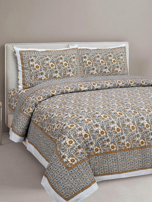 uniqchoice printed double bed sheet with 2 pillow cover - 18688523 - Standard Image - 0