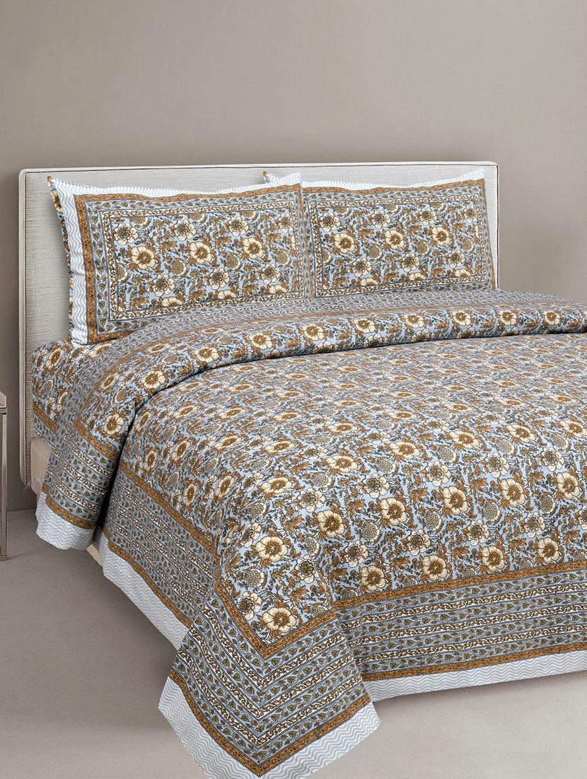 uniqchoice printed double bed sheet with 2 pillow cover - 18688523 - Zoom Image - 0