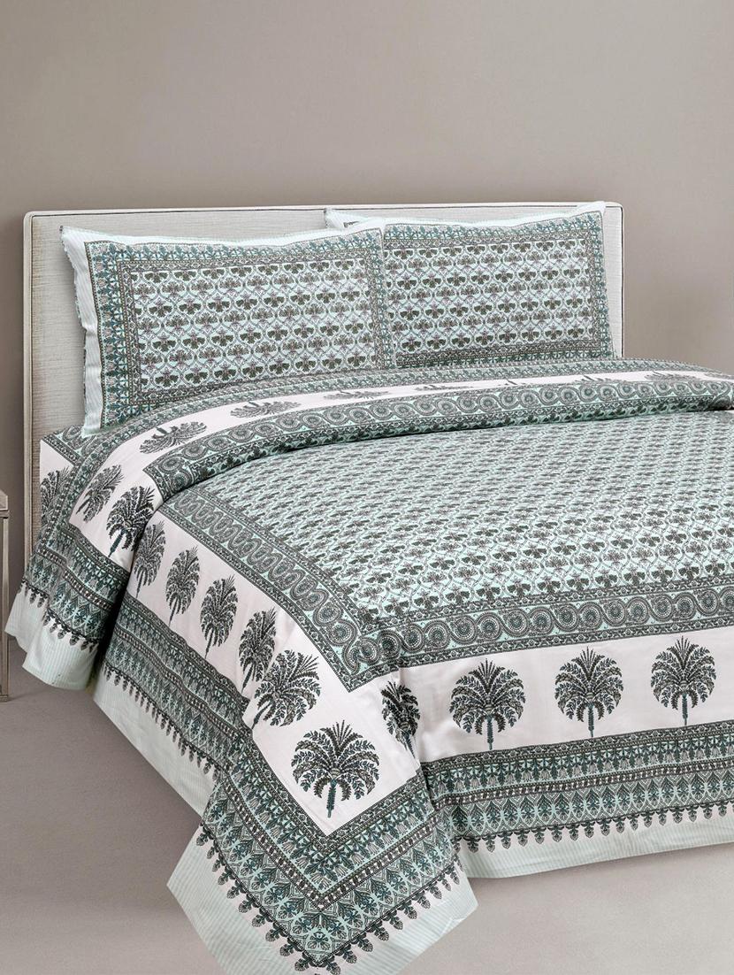 uniqchoice printed double bed sheet with 2 pillow cover - 18688527 -  Zoom Image - 0