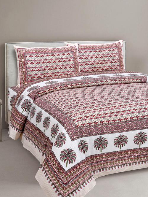 uniqchoice printed double bed sheet with 2 pillow cover - 18688528 - Standard Image - 0