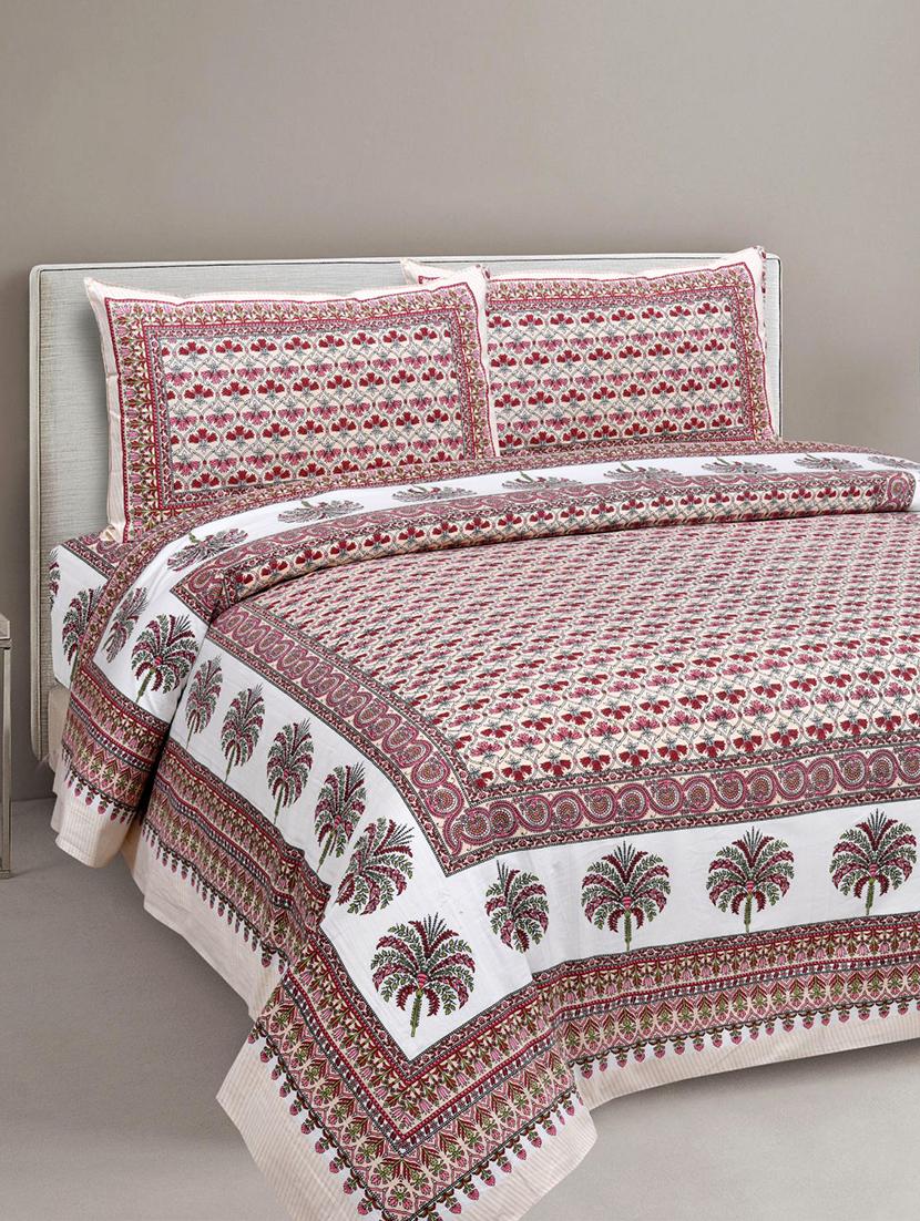 uniqchoice printed double bed sheet with 2 pillow cover - 18688528 - Zoom Image - 0