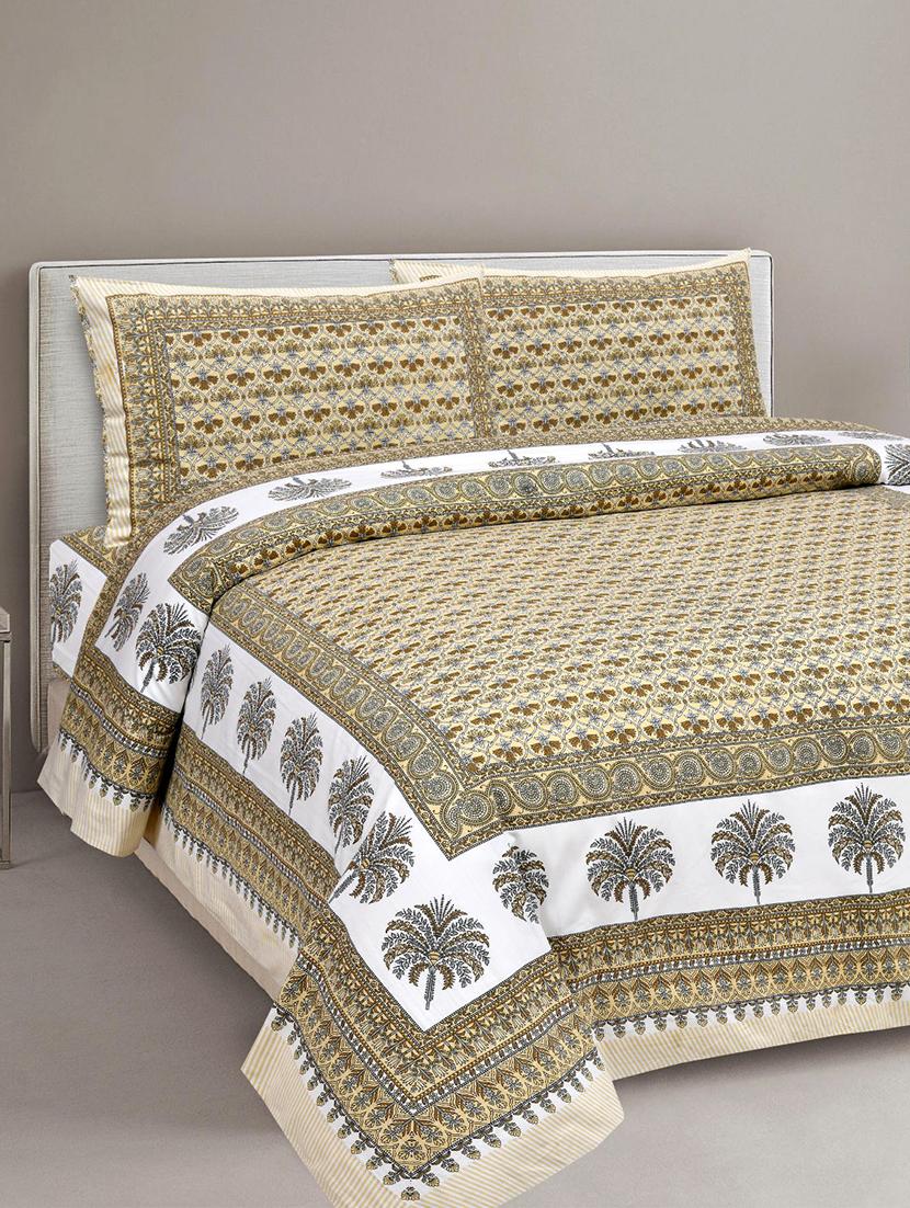 uniqchoice printed double bed sheet with 2 pillow cover - 18688529 -  Zoom Image - 0