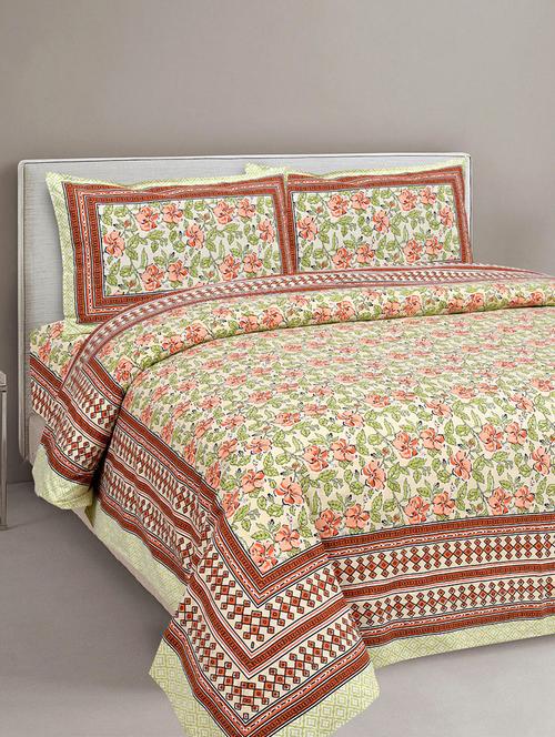 uniqchoice printed double bed sheet with 2 pillow cover - 18688532 - Standard Image - 0