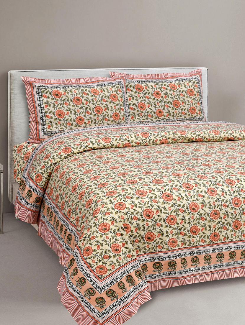 uniqchoice printed double bed sheet with 2 pillow cover - 18688538 -  Zoom Image - 0