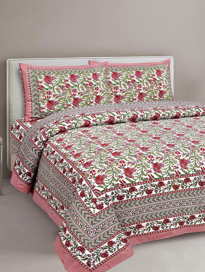 uniqchoice printed double bed sheet with 2 pillow cover - 18688542 - Zoom Image - 0