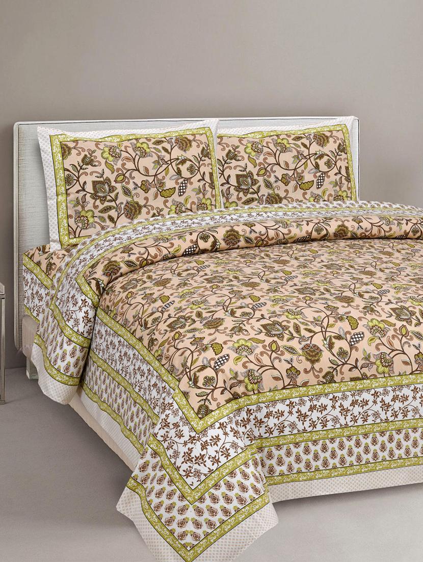 uniqchoice printed double bed sheet with 2 pillow cover - 18688543 -  Zoom Image - 0