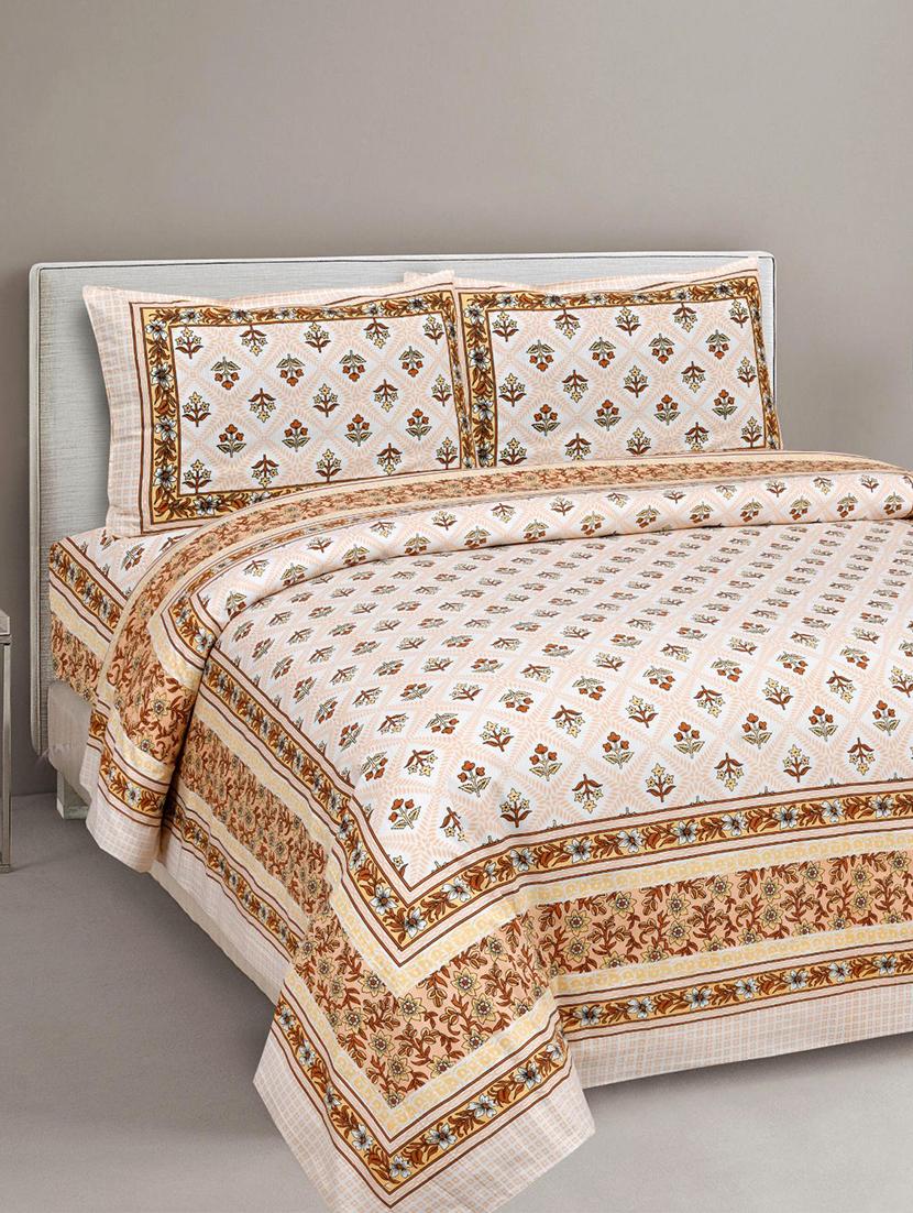 uniqchoice printed double bed sheet with 2 pillow cover - 18688548 - Zoom Image - 0