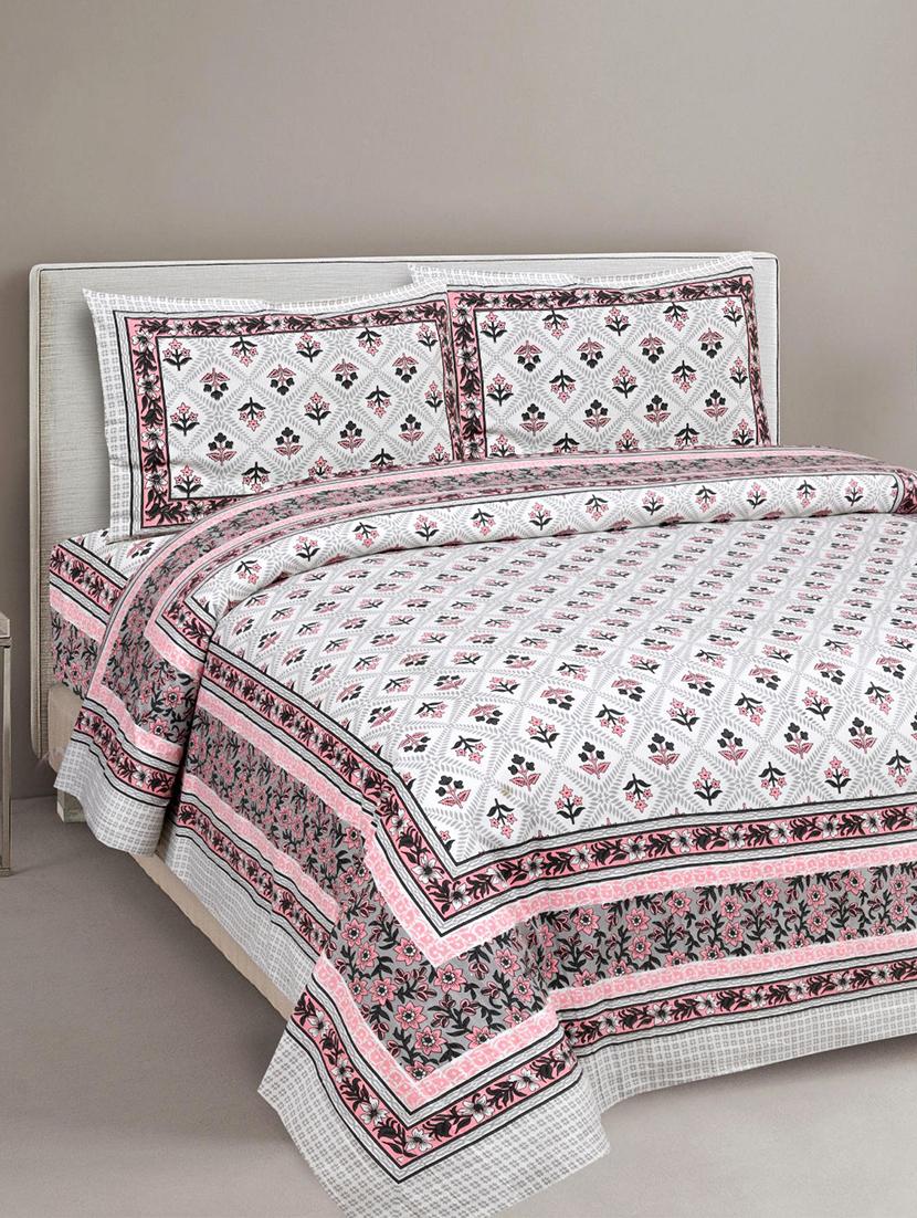 uniqchoice printed double bed sheet with 2 pillow cover - 18688549 - Zoom Image - 0