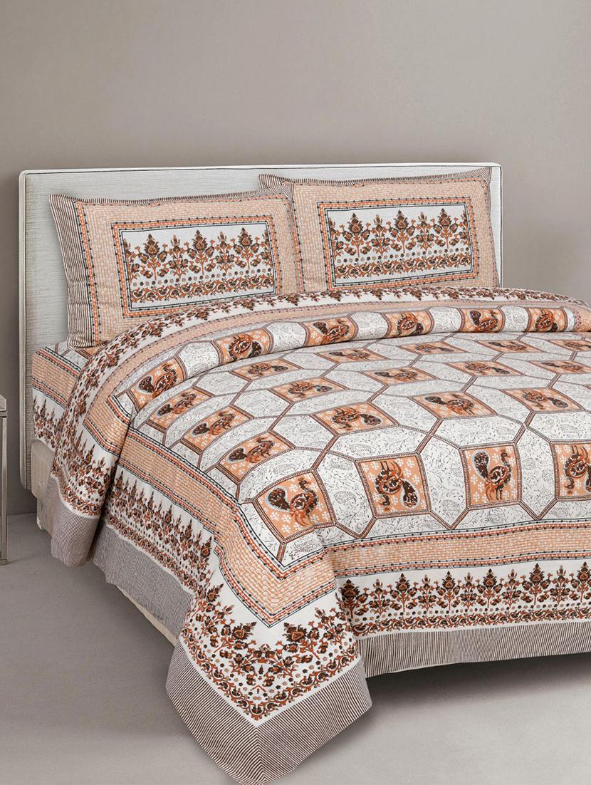 uniqchoice printed double bed sheet with 2 pillow cover - 18688560 - Zoom Image - 0