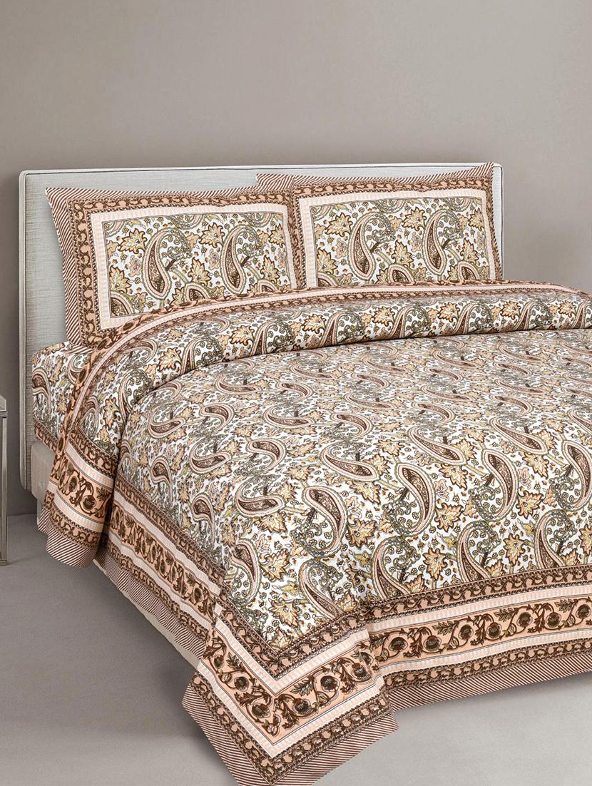 uniqchoice printed double bed sheet with 2 pillow cover - 18688573 -  Zoom Image - 0