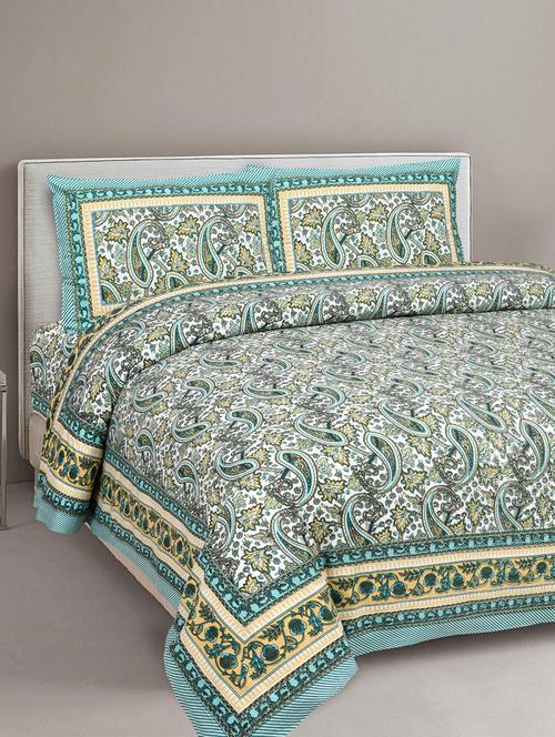 uniqchoice printed double bed sheet with 2 pillow cover - 18688576 - Standard Image - 0