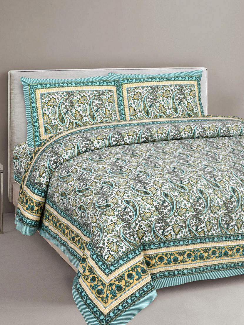 uniqchoice printed double bed sheet with 2 pillow cover - 18688576 - Zoom Image - 0