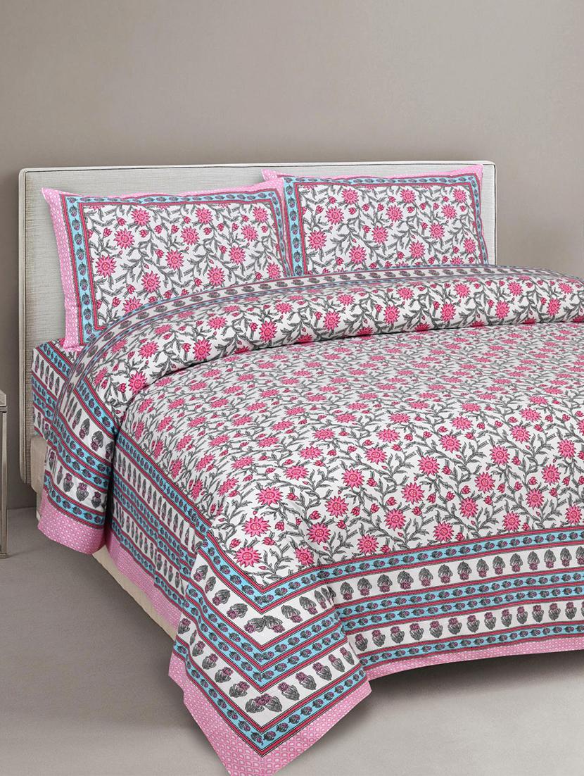 uniqchoice printed double bed sheet with 2 pillow cover - 18688583 - Zoom Image - 0