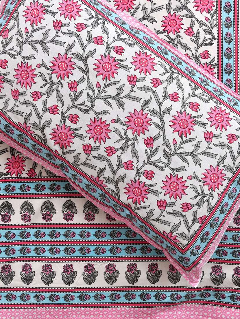 uniqchoice printed double bed sheet with 2 pillow cover - 18688583 - Standard Image - 3
