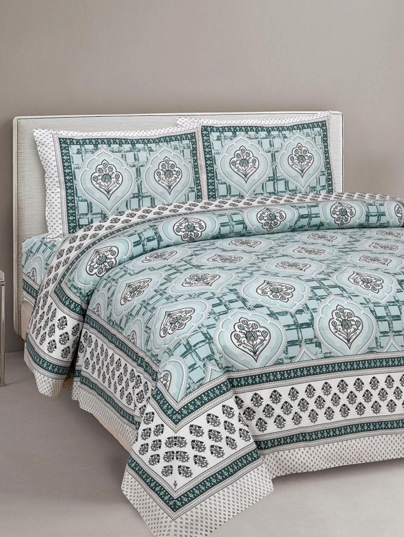 uniqchoice printed double bed sheet with 2 pillow cover - 18688613 - Zoom Image - 0