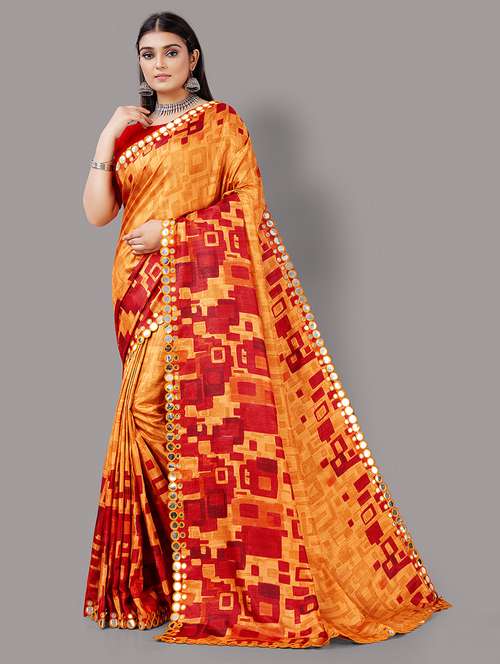 printed self design silk saree with blouse - 18688669 - Standard Image - 0