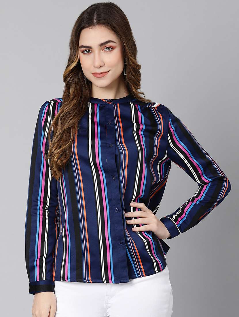 multi colored striped regular shirt