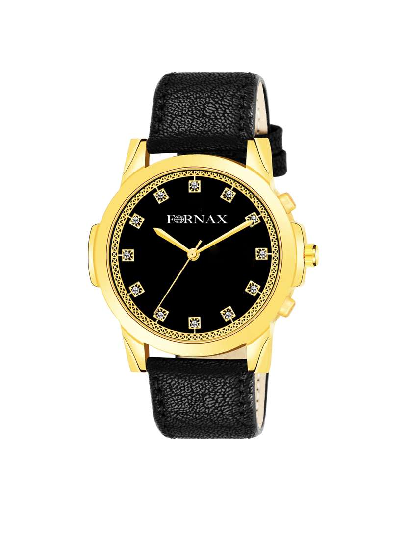 gold igp platted royal water resistant  analog watch for men's