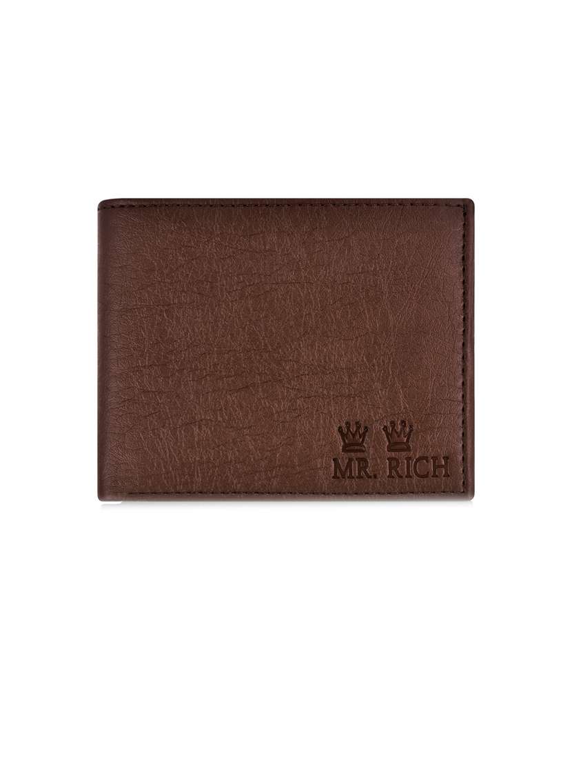 brown leatherette wallet