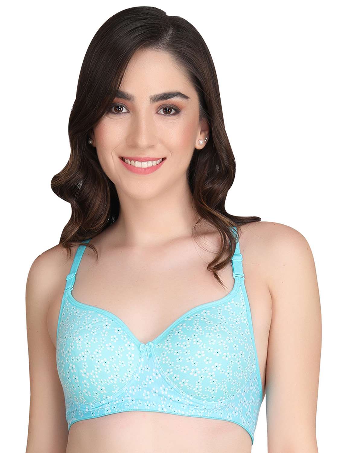 blue printed t-shirt bra - 18691514 -  Zoom Image - 0