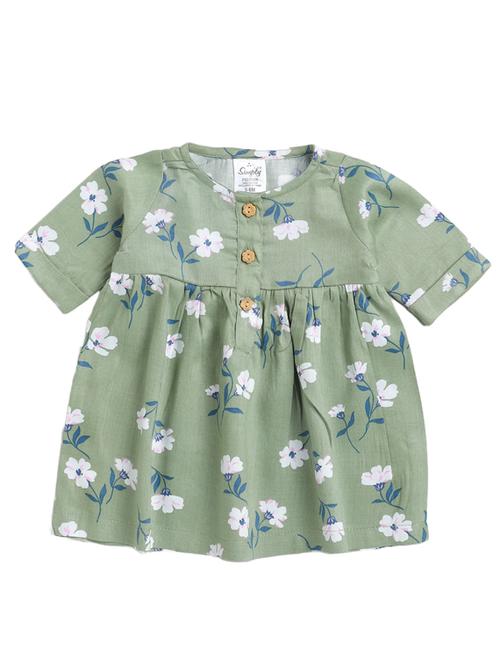 girls round neck florals print frock - 18691656 - Standard Image - 0