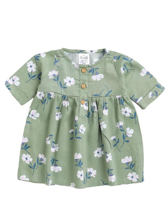 girls round neck florals print frock - 18691656 - Zoom Image - 0