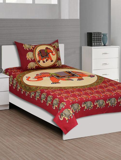 uniqchoice printed double bed sheet with 2 pillow cover - 18691692 -  Standard Image - 0