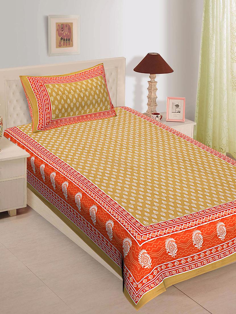 uniqchoice printed double bed sheet with 2 pillow cover - 18691711 -  Zoom Image - 0