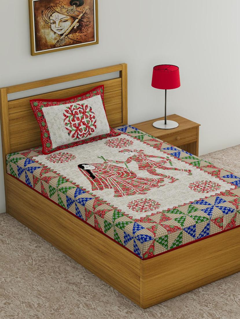 uniqchoice printed double bedsheet with 2 pillow cover - 18691732 - Zoom Image - 0