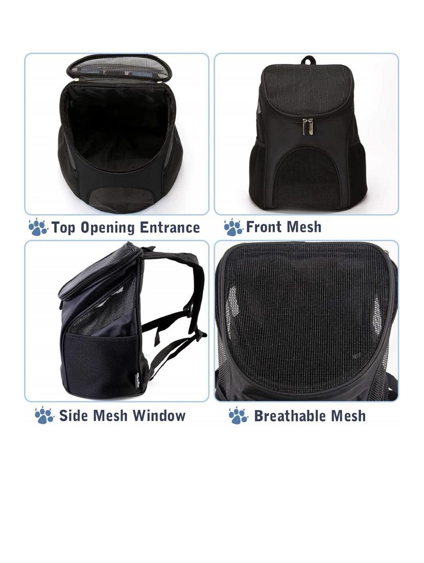 black plastic backpack pet carrier - 18691920 - Standard Image - 3
