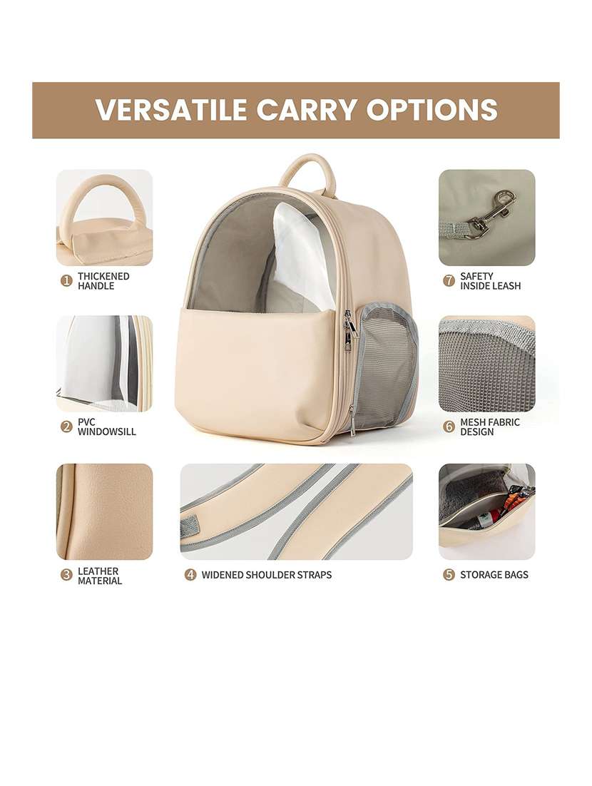 beige plastic backpack  pet carrier - 18691935 -  Standard Image - 3