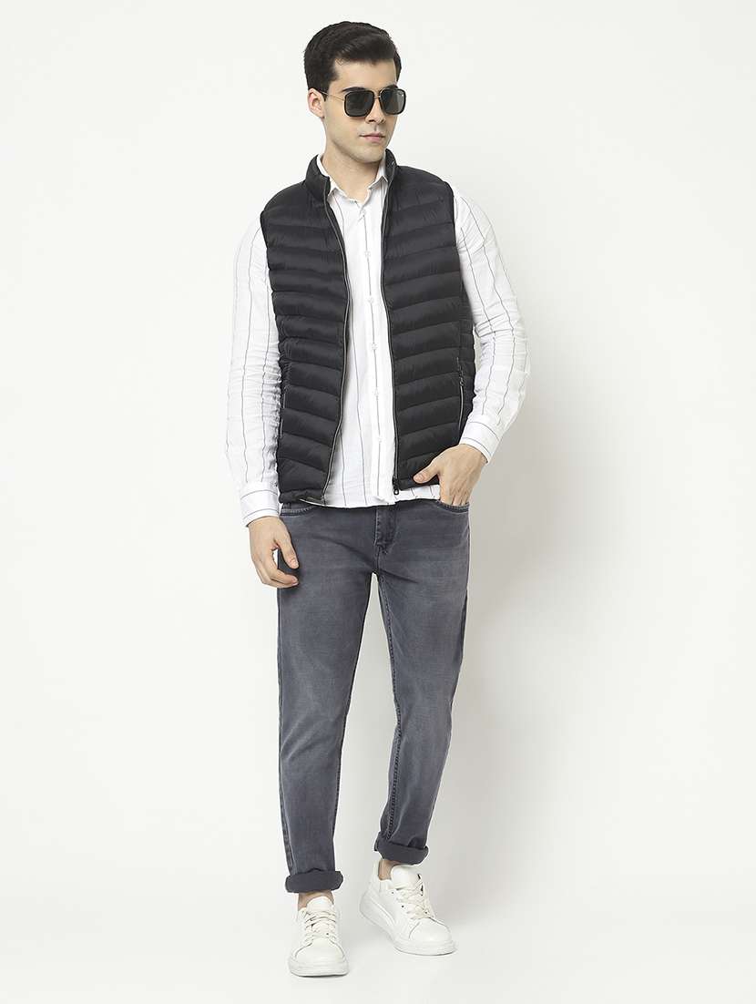 black solid quilted jacket - 18692151 -  Standard Image - 3