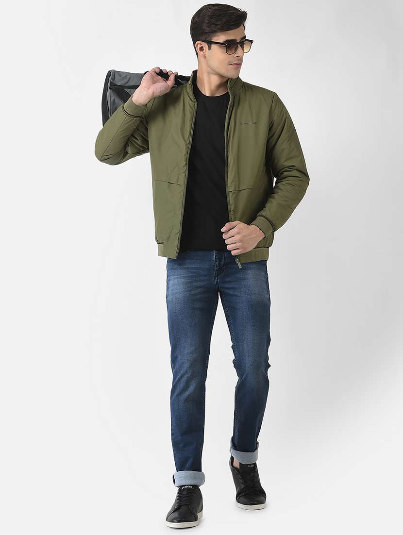 zip up solid casual jacket - 18692156 - Standard Image - 3