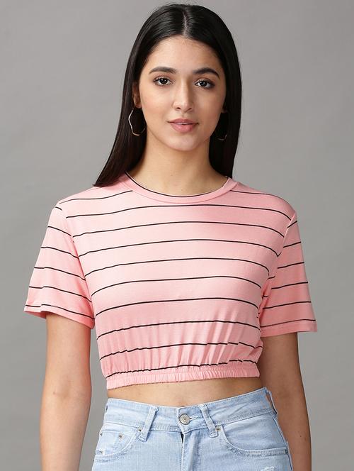 women's crop round neck top - 18692279 -  Standard Image - 0