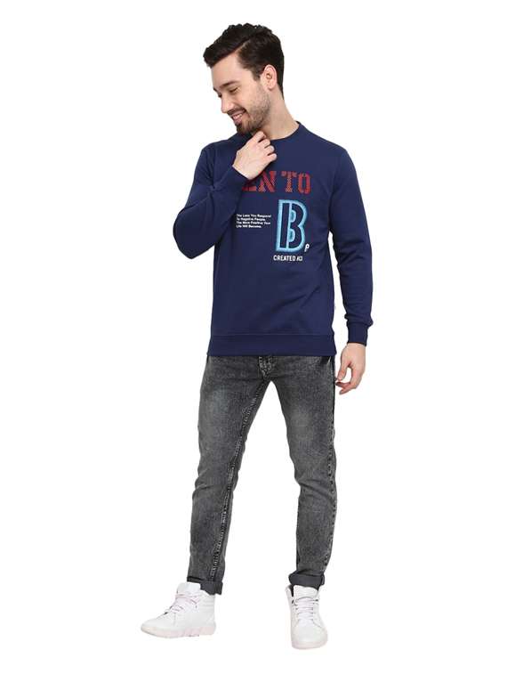 mens front print sweatshirt - 18692302 - Standard Image - 3