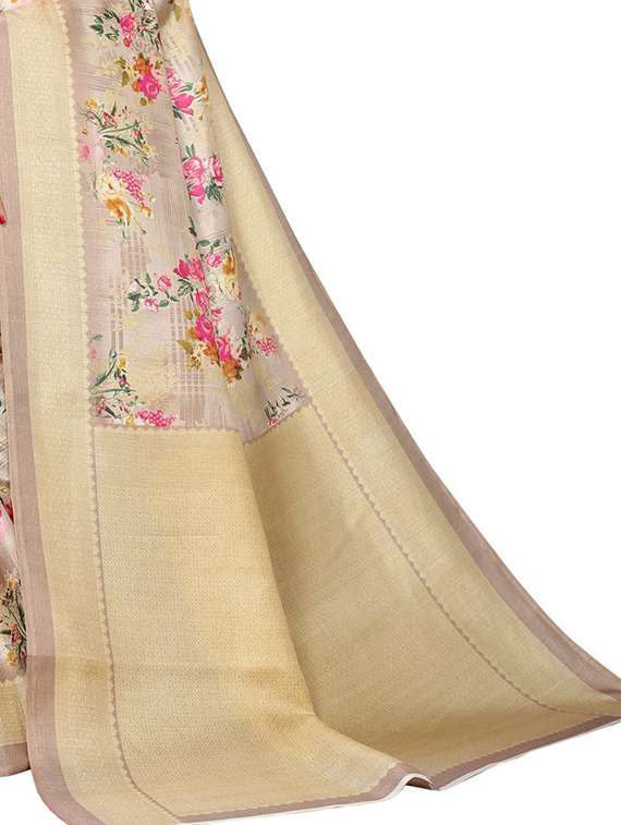 floral printed saree with blouse - 18692801 - Standard Image - 3