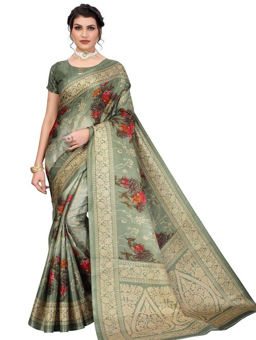 floral mysore silk saree - 18692832 - Standard Image - 0