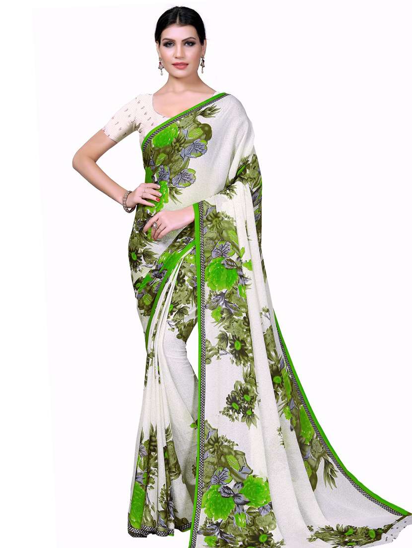 women's floral multi colored saree with blouse