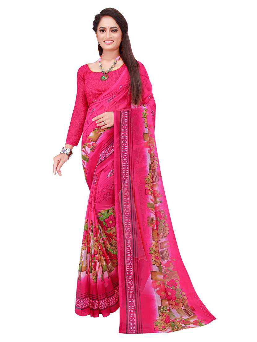women printed saree with blouse