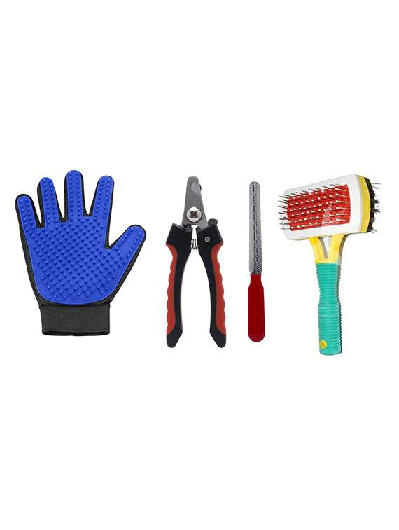 multi colored plastic pet comb brush