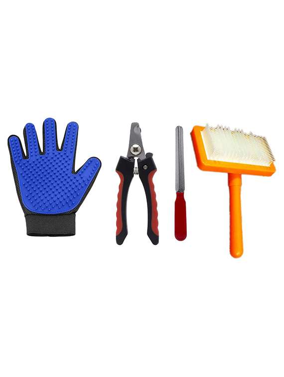 multi colored plastic pet comb brush