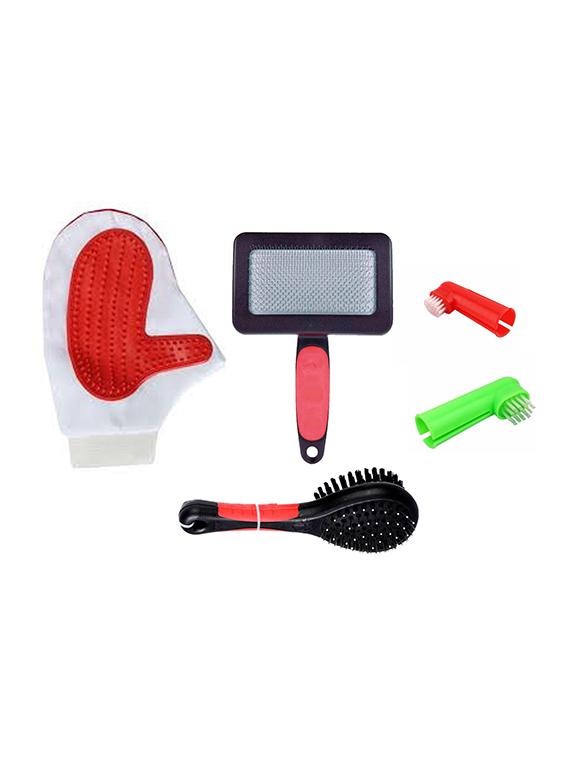 multi colored plastic pet comb brush