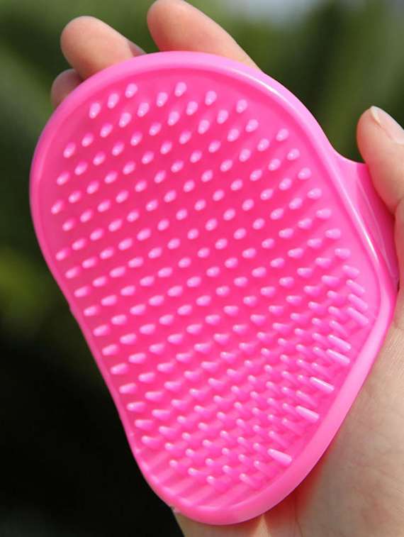 red silicone pet comb brush